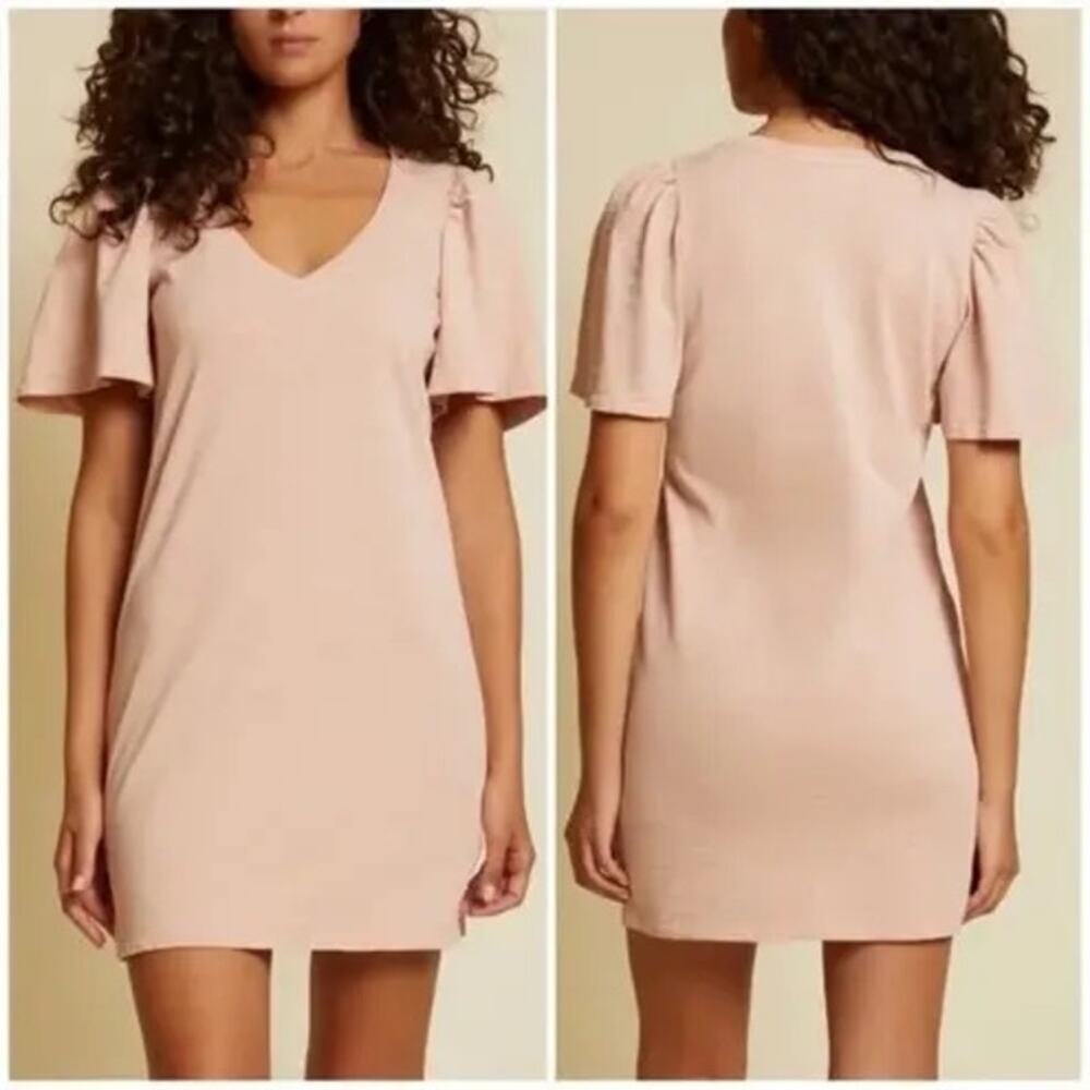 Nation LTD Baby Pink Sundress Mini Dress Spring Ruffle Pastel Cotton Size Small